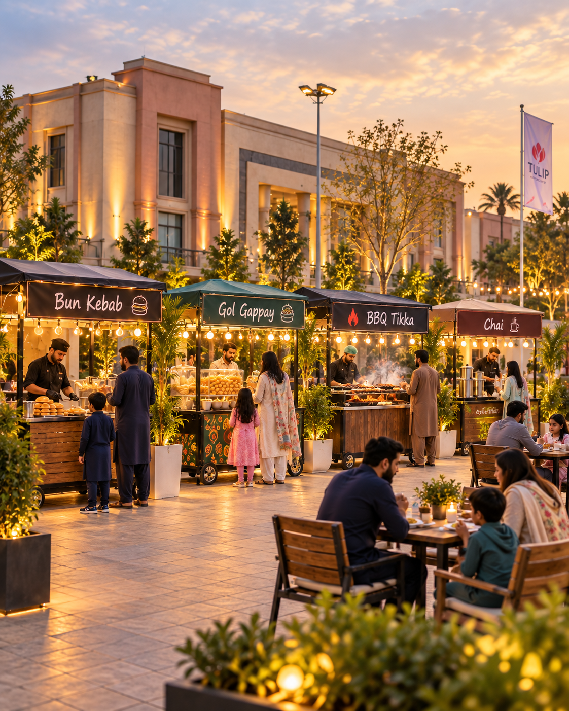 Biryani, kebabs and naan at the expo food street
